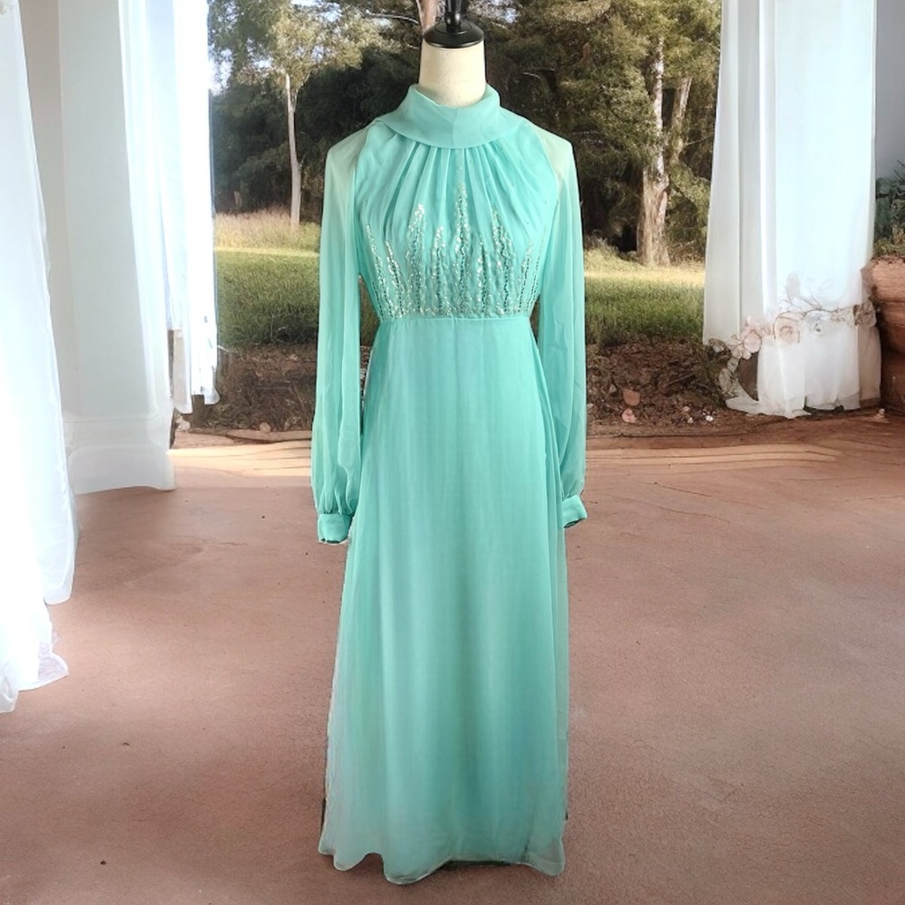 Vintage 1960’s Long Chiffon Dress